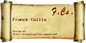Franck Csilla névjegykártya